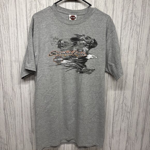 Size L Vintage Harley Davidson Tshirt Screamin Eagle Monadnock - Picture 1 of 4
